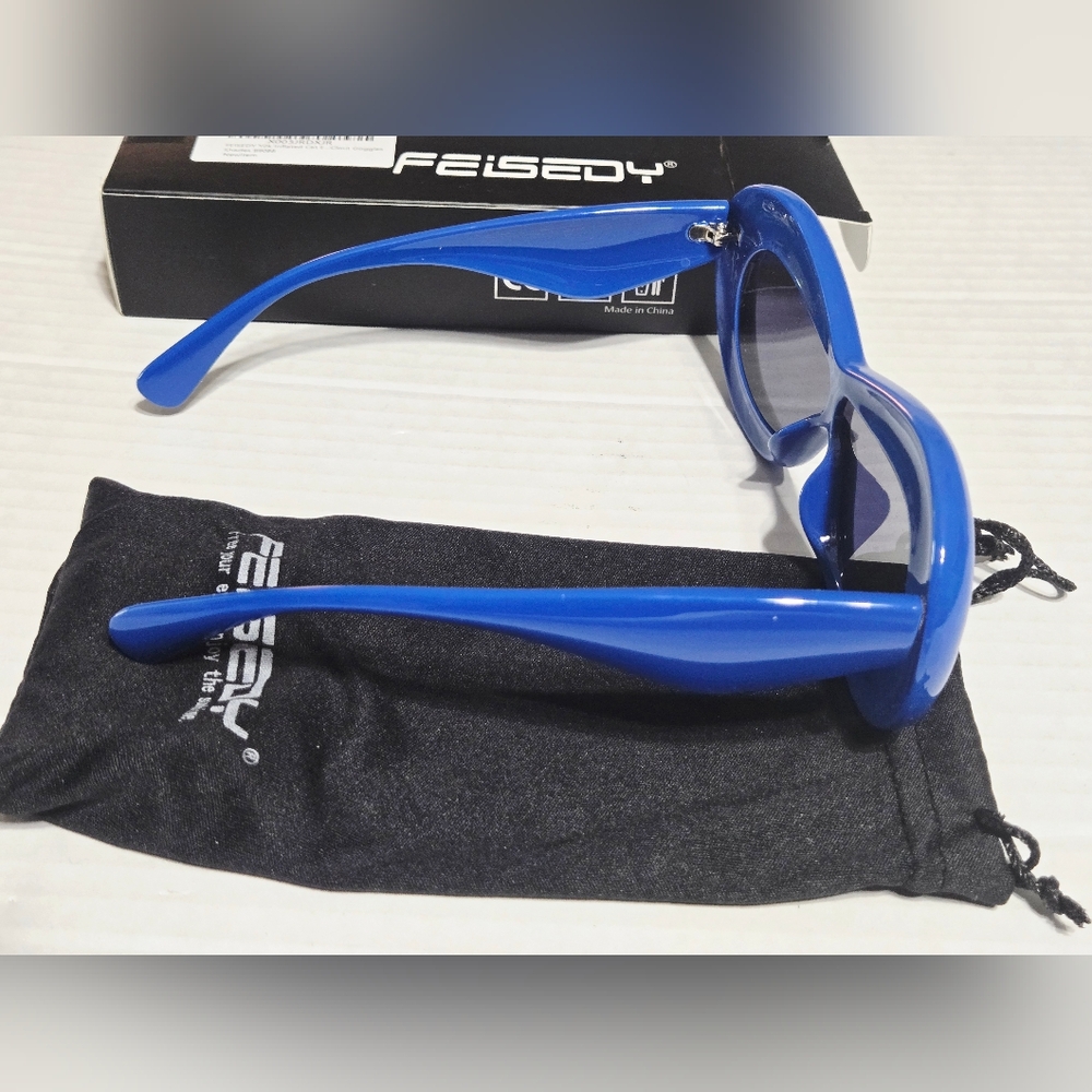 Blue Unique Balloon Thick Racer Shield Retro Sunglasses - Picture 2 of 5